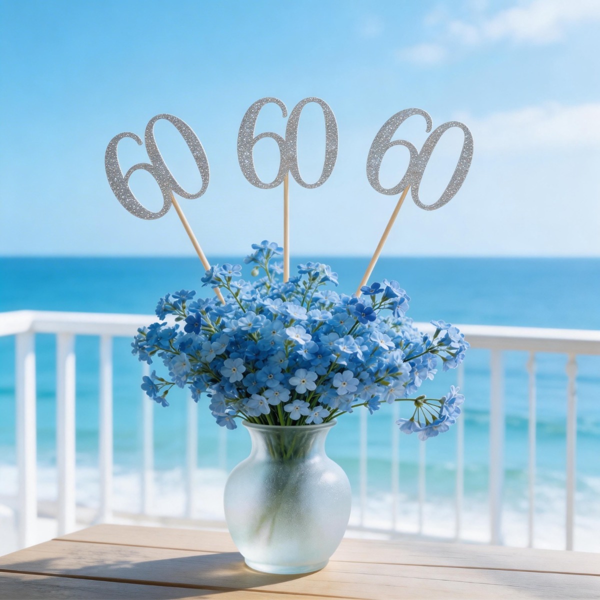 Centerpiece Stick - Set di 12 bastoncini argentati con