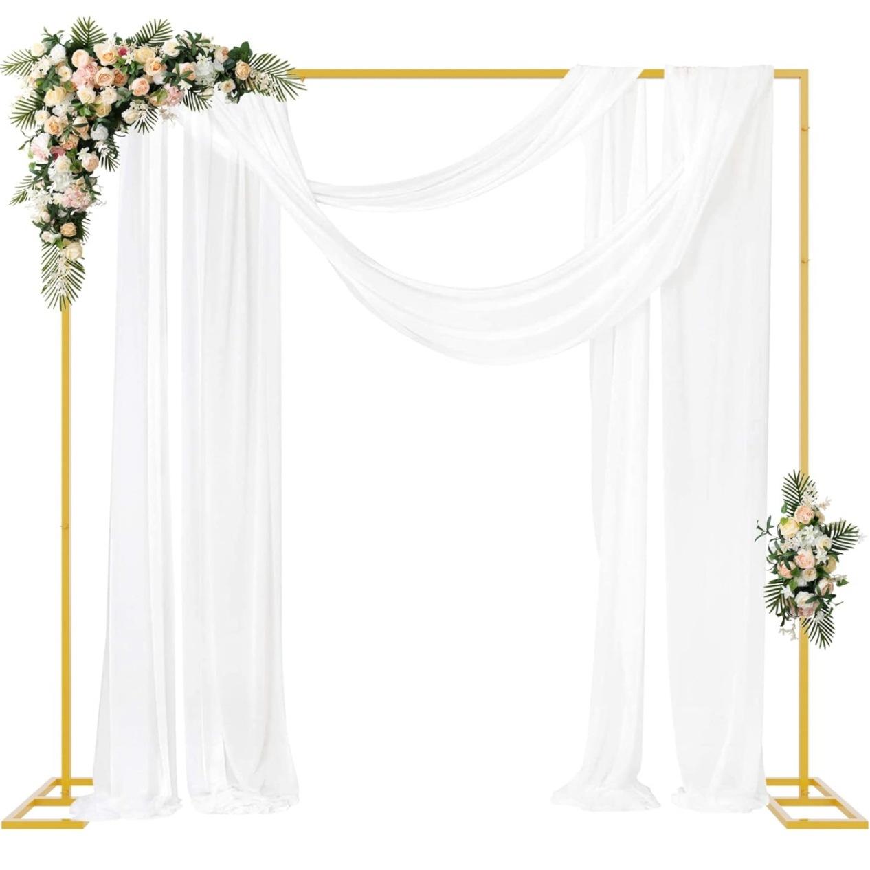 Party Banner Gold - Supporto per Sfondo Quadrato in Metallo